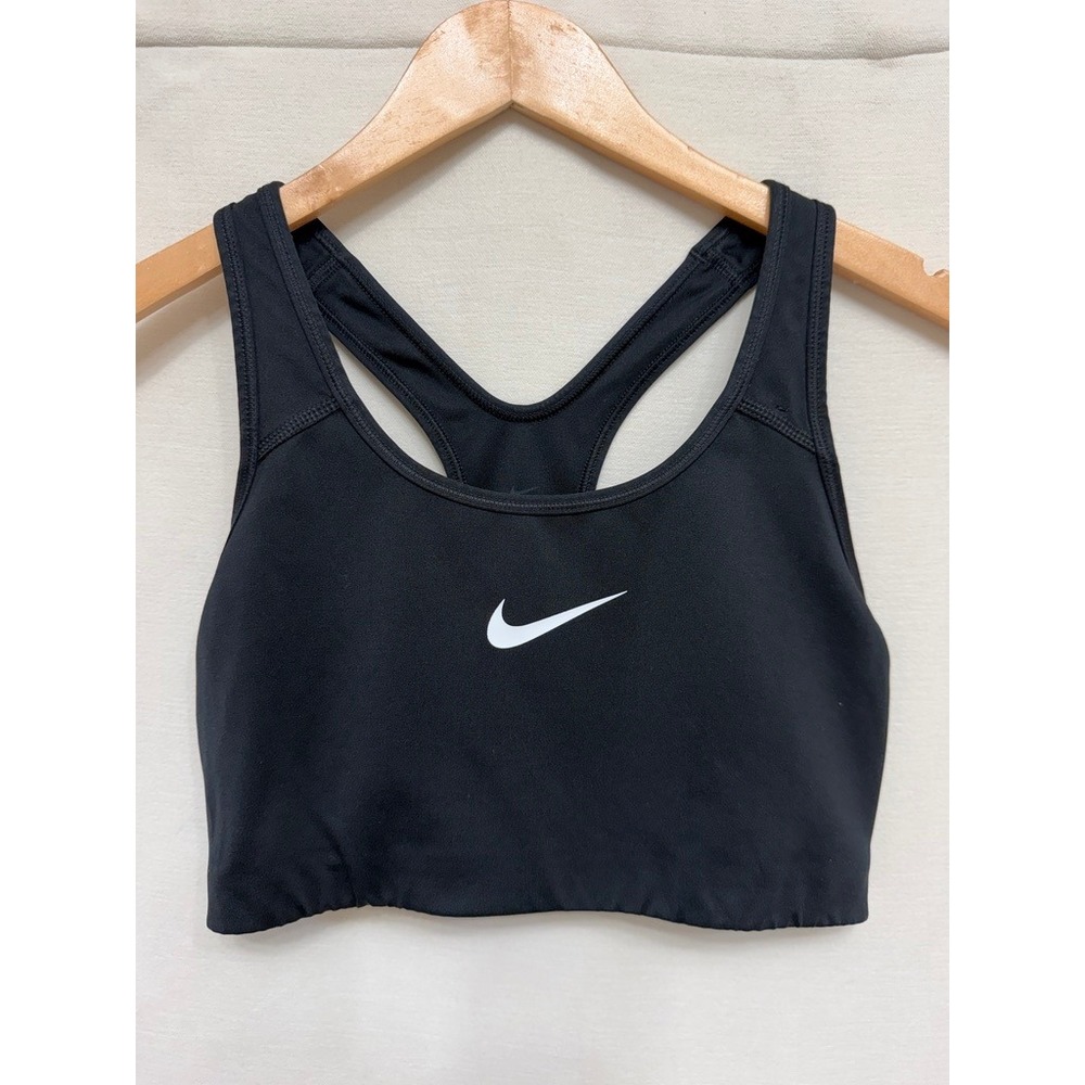 Nike Women's Sports Bra Black Dri-FIT Racerback Athletic Workout Gym Activewear